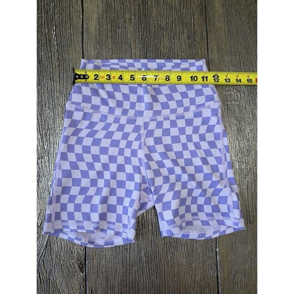 Wilo The Label Purple Checker Biker Shorts Size Small - Picture 2 of 7